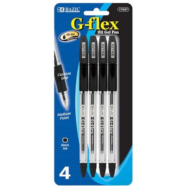 Bazic Products Bazic BAZIC G-Flex Black Oil-Gel Ink Pen w/ Cushion Grip, 96PK 17027 - main